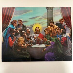 The Last Supper 3D Lenticular Religious Artwork Wonder Co Tokyo Japan Vintage